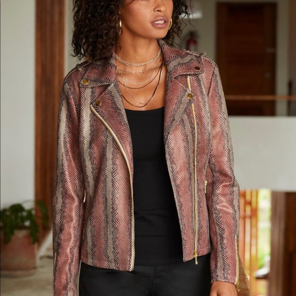 Faux-suede Python Print Jacket - Picture 4 of 7